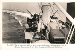 Auxiliary Minesweeper at Sea Postcard
