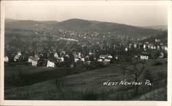 View of West Newton From Hill Postcard