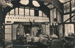 Living Room, North Point Inn Raquette Lake, NY Postcard Postcard Postcard