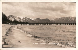 Beach and Pier Lake Tahoe, CA Postcard Postcard Postcard