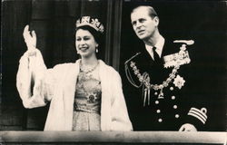 Young Queen Elizabeth and Prince Philip Postcard