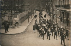 Military Funeral Parade Postcard