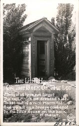 The Little House on the Back of the Lot - Outhouse Postcard