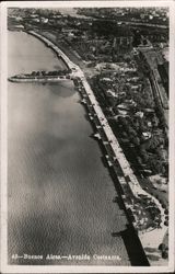 Aerial View of Avenida Costanera Buenos Aires, Argentina Postcard Postcard Postcard