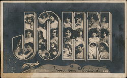 JOHN - Letters with Faces Names Postcard Postcard Postcard