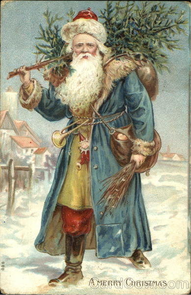 German Santa with Blue Robe Santa Claus