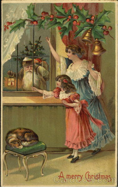 Santa with brown cape children Santa Claus