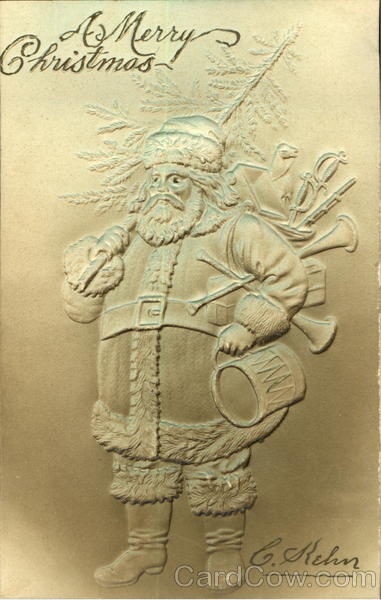 Embossed Santa Santa Claus
