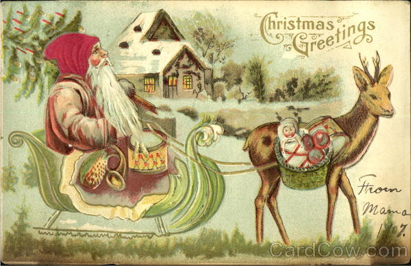 Silk Santa in Sled Santa Claus