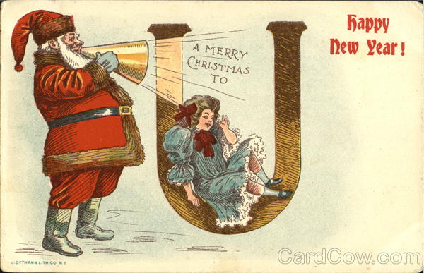 A Merry Christmas To U Happy New Year! Santa Claus