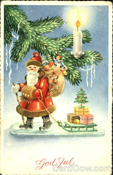 Santa with sled Santa Claus