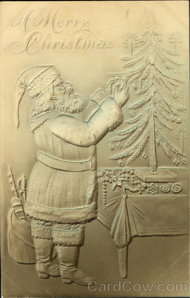 Embossed Santa Santa Claus
