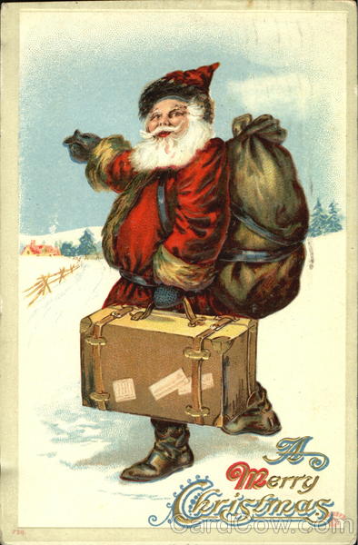 Santa with Luggage Santa Claus