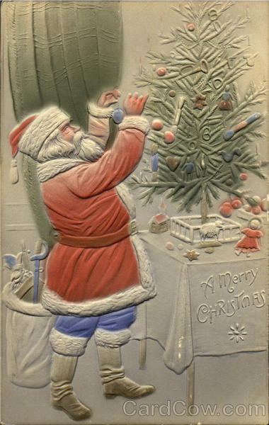 Embossed Santa Santa Claus