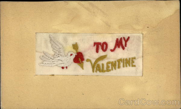 To My Valentine Embroidered Silk