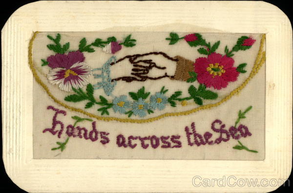 Hands Across the Sea Embroidered Silk