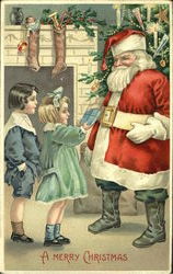 Santa with Children Postcard