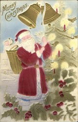 Embossed Santa Santa Claus Postcard Postcard