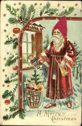 Santa with Silk Cap Postcard