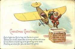 Santa Dropped from Airplane Santa Claus Postcard Postcard