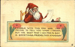 Santa writing Letter Santa Claus Postcard Postcard