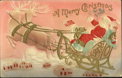 Embossed Santa Postcard