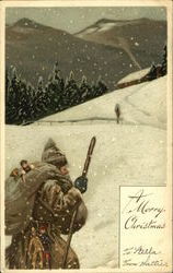 Santa with Brown Robe Postcard