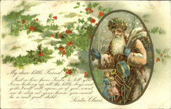 Brown Robe Santa Postcard