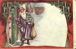 Santa at the Door Postcard