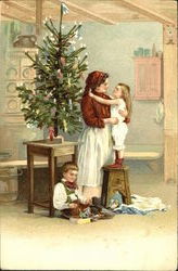 Decorating the Tree Postcard