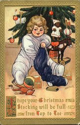 Girl with Stocking Postcard