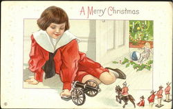 A Merry Christmas Children Postcard Postcard