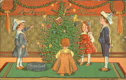 A Merry Xmas Children Postcard Postcard