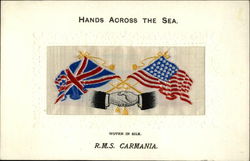 Hands Across the Sea R.M.S. Carmania Woven Silk Postcard Postcard