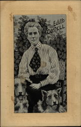 Edith Cavell WWI Nurse with Dogs Postcard