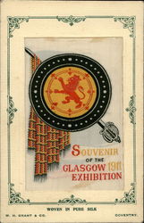 1911 Glasgow Exhibition Woven Silk Postcard Postcard