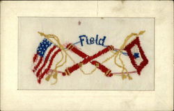 WWI USA Field Artillery Embroidered Silk Postcard Postcard