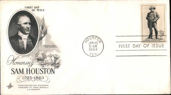 Honoring Sam Houston, 1793-1863 First Day Covers