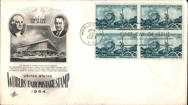 United States World's Fair Postage Stamp 1964 Block of Stamps