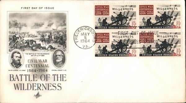 Battle of the Wilderness, Civil War Centennial 1864-1964 Block of Stamps