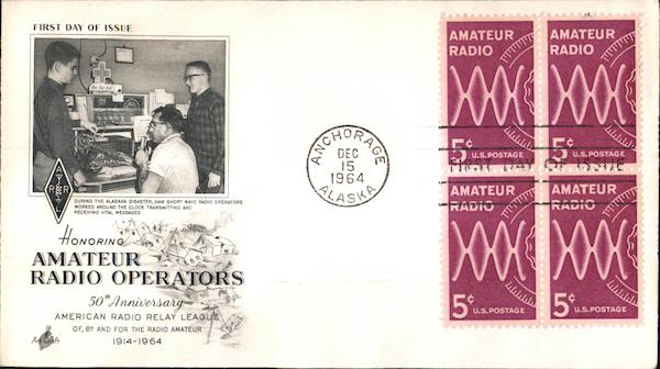 Honoring Amateur Radio Operators Block of Stamps First Day Covers