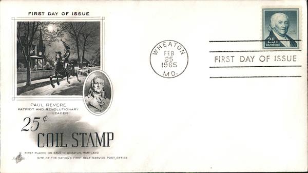 25¢ Coil Stamp - Paul Revere, Patriot and Revolutionary Leader