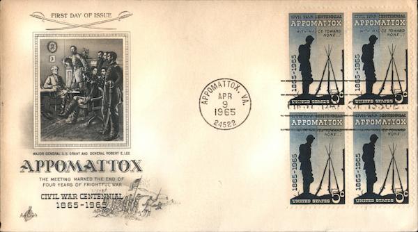 Civil War Centennial, Appomattox, 1865-1965 Block of Stamps