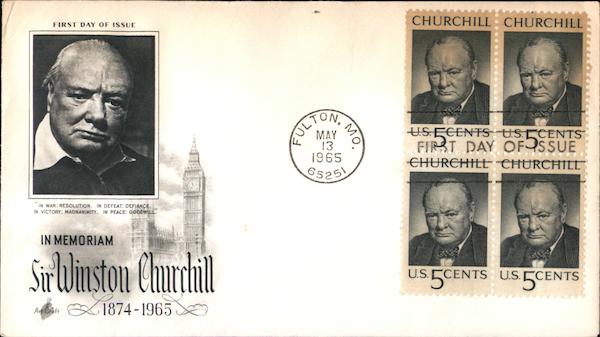 In Memoriam Sir Winston Churchill 1874-1965 Block of Stamps