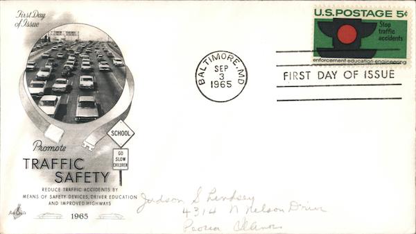 Promote Traffic Safety 1965 First Day Covers