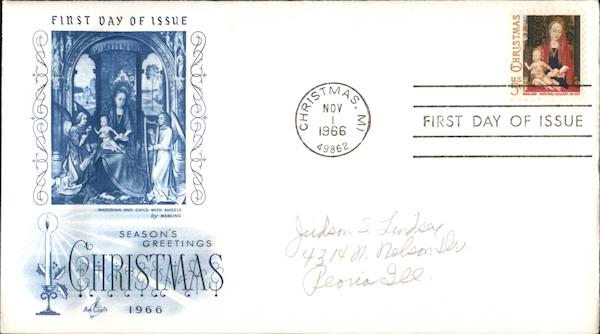 Season's Greetings, Christmas 1966 First Day Covers