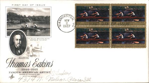 Thomas Eakins 1844-1916 Famous American Artist Block of Stamps