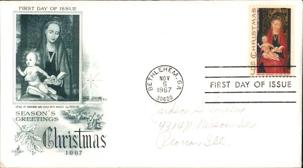 Season's Greetings Christmas 1967 First Day Covers