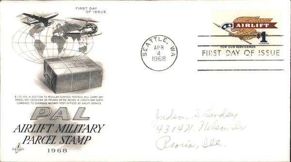 PAL Airlift Military Parcel Stamp 1968 First Day Covers