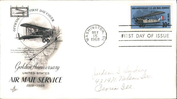 Golden Anniversary US Airmail Service 1918-1968 First Day Covers